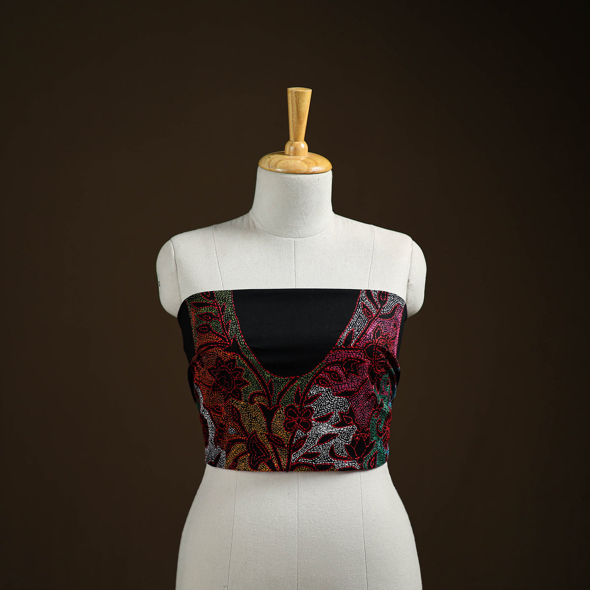 Bengal Kantha Hand Embroidered Cotton Blouse Piece 111