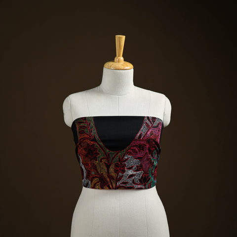 Bengal Kantha Hand Embroidered Cotton Blouse Piece 111