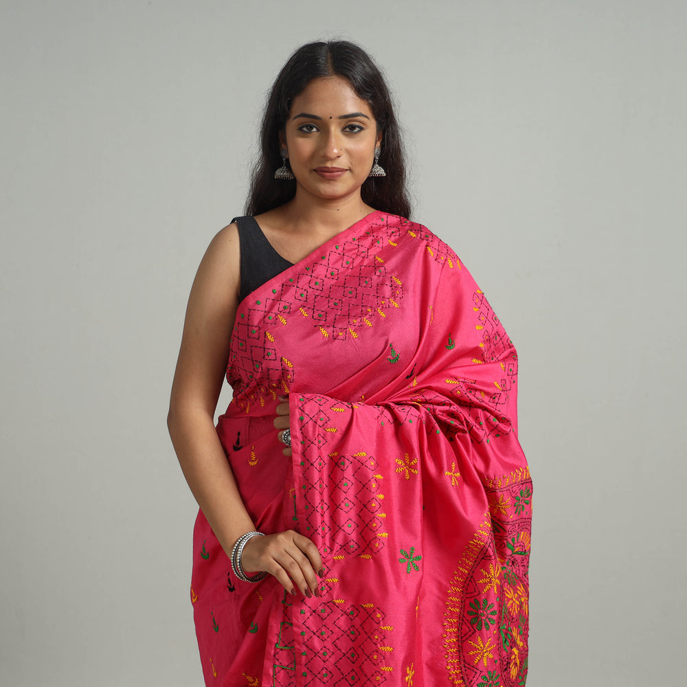 Kantha Embroidery Saree 