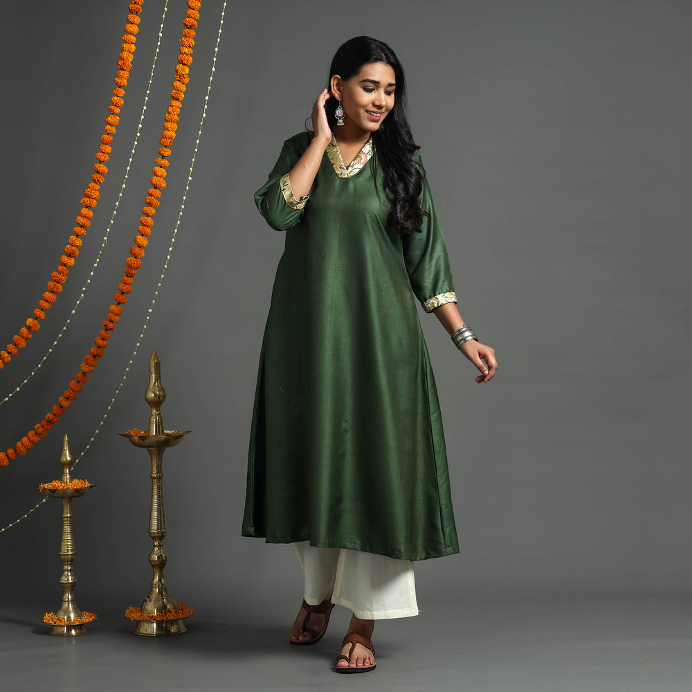 plain silk kurta