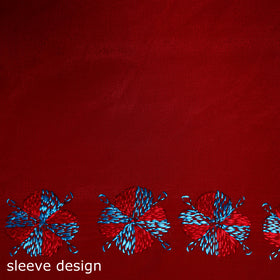 Chinon Silk Hand Embroidery Phulkari Saree 19