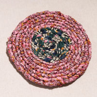 Upcycled Fabric Hand Braided Coaster 49