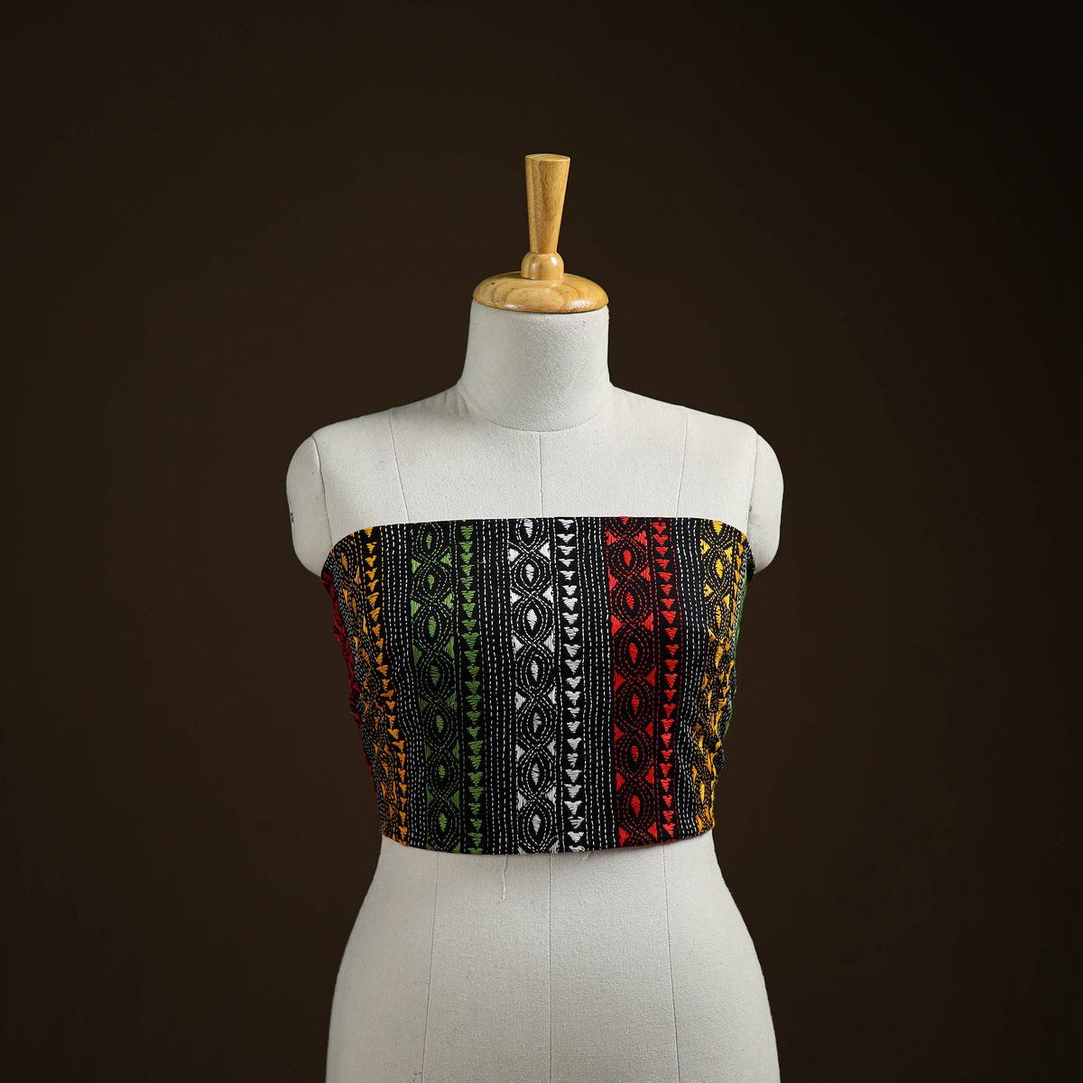 Bengal Kantha Hand Embroidered Cotton Blouse Piece 112