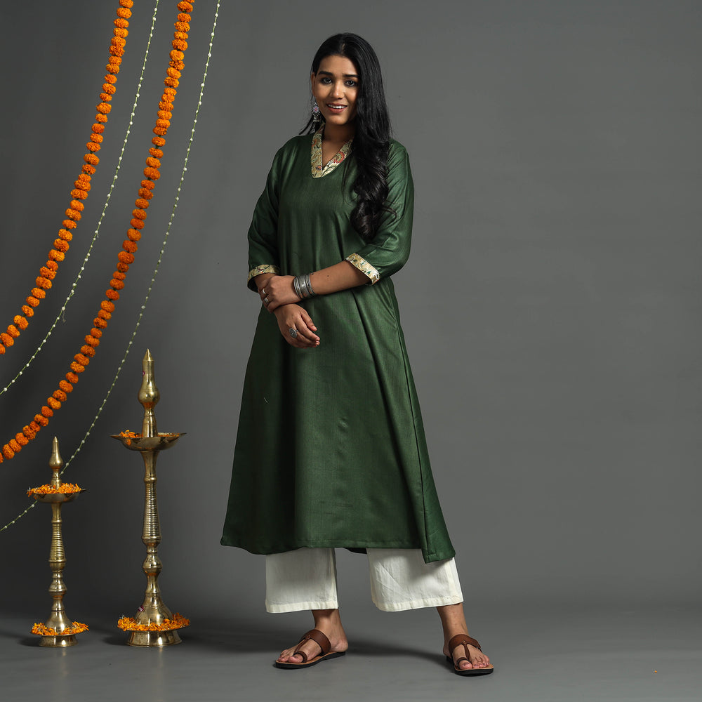 plain silk kurta