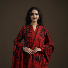 Natural Dyed Hand Block Bagh Print Cotton Suit Set with Dupatta for Women 26