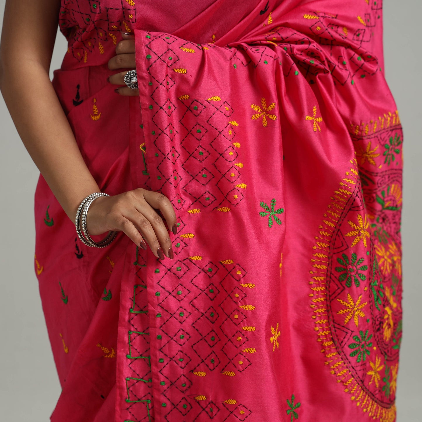 Kantha Embroidery Saree 