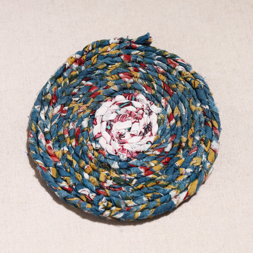 Upcycled Fabric Hand Braided Coaster 50