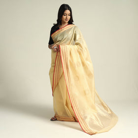  Traditional Chanderi Silk Handloom Zari Work Saree by Rauph Khan 