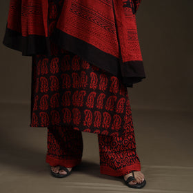 Natural Dyed Hand Block Bagh Print Cotton Suit Set with Dupatta for Women 26