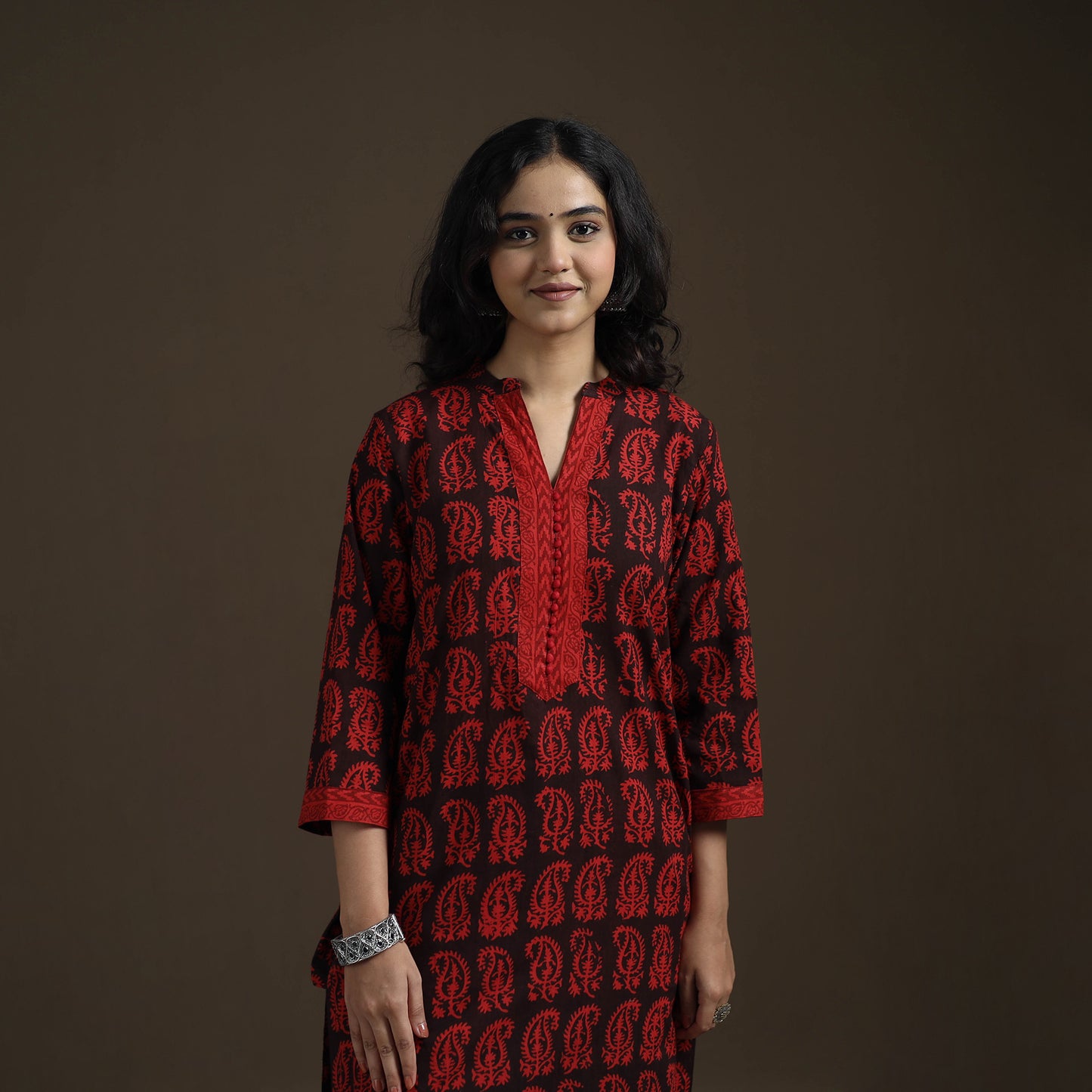 Natural Dyed Hand Block Bagh Print Cotton Suit Set with Dupatta for Women 26