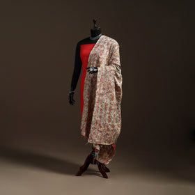 Multicolor - Bengal Hand Embroidery Patchwork Reversible Silk Kantha Dupatta 12