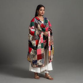 Multicolor Reversible Block Print Cotton Patchwork Dupatta