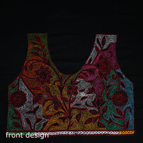 Bengal Kantha Hand Embroidered Cotton Blouse Piece 111