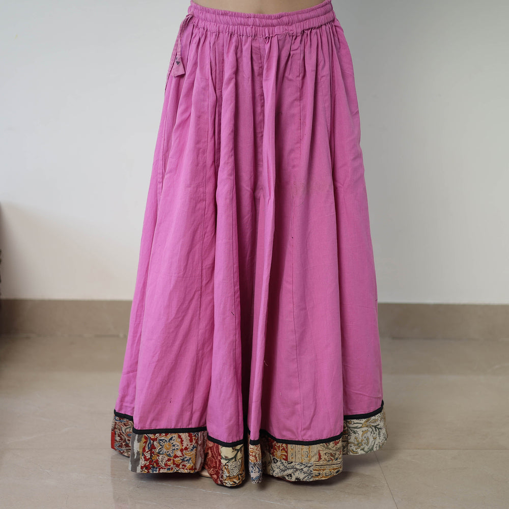 24 Kali Plain Cotton Skirt with Patchwork Border 06