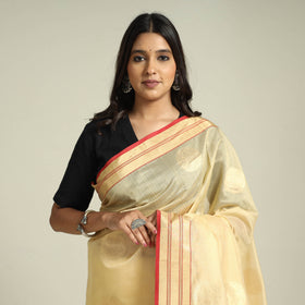 Traditional Chanderi Silk Handloom Zari Work Saree by Rauph Khan 
