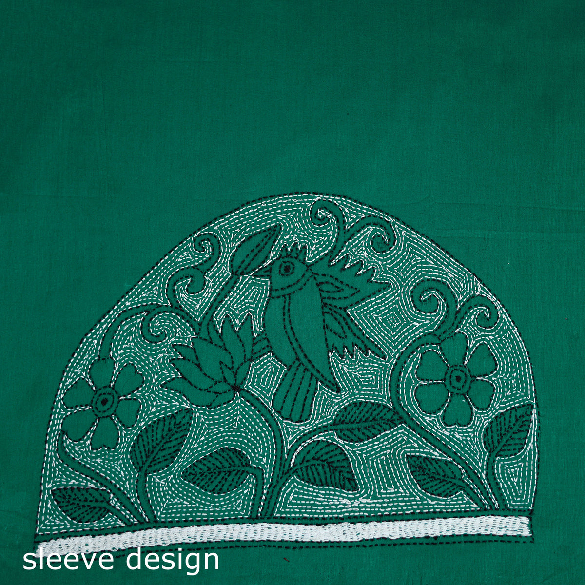 Bengal Kantha Hand Embroidered Cotton Blouse Piece 110