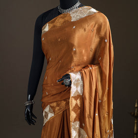 Chinon Silk Hand Embroidery Phulkari Saree 08