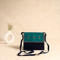 Traditional Kutch Mashru Silk Leather Flap Sling Bag 19
