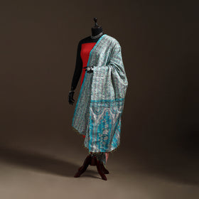 Multicolor - Bengal Hand Embroidery Patchwork Reversible Silk Kantha Dupatta 13