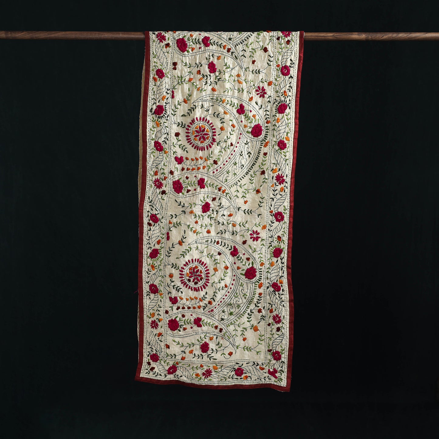 Ranihati Chanderi Silk Hand Embroidered Stole 115