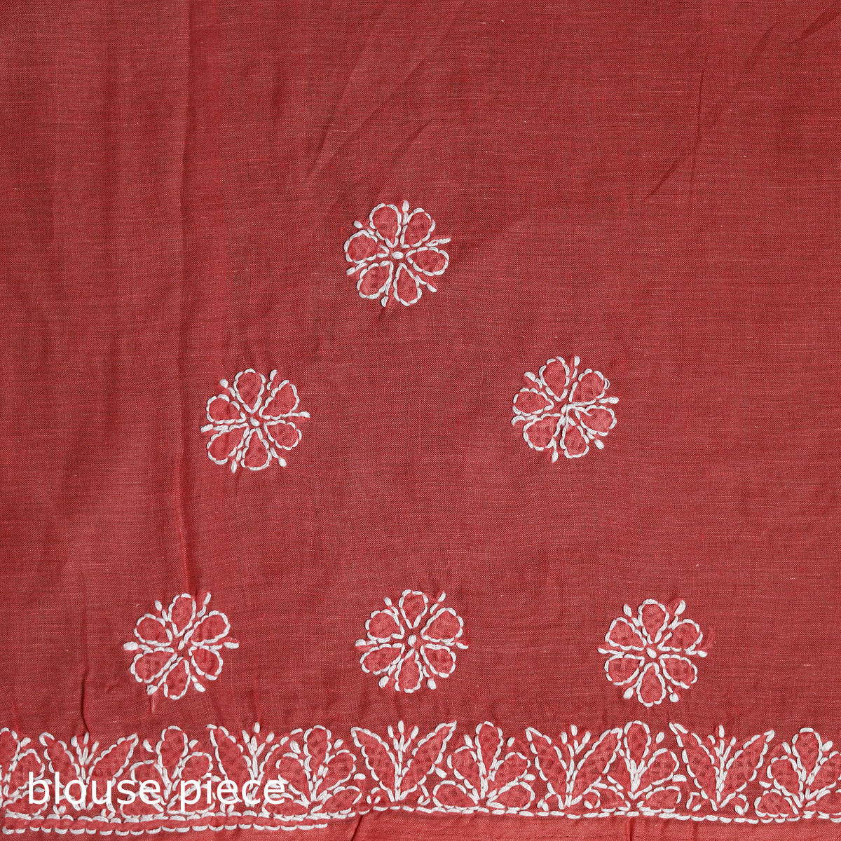 Hand Embroidered Terivoile Cotton Lucknowi Chikankari Saree 06