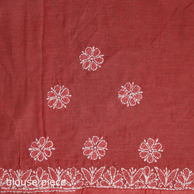 Hand Embroidered Terivoile Cotton Lucknowi Chikankari Saree 06