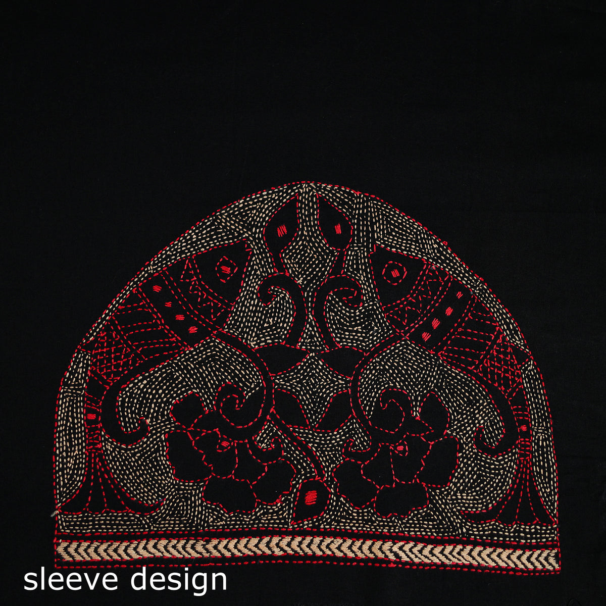 Bengal Kantha Hand Embroidered Cotton Blouse Piece 109