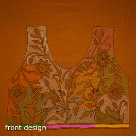 Bengal Kantha Hand Embroidered Cotton Blouse Piece 108