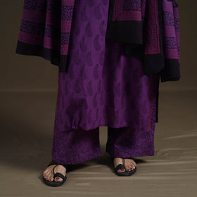 Natural Dyed Hand Block Bagh Print Cotton Suit Set with Dupatta for Women 32
