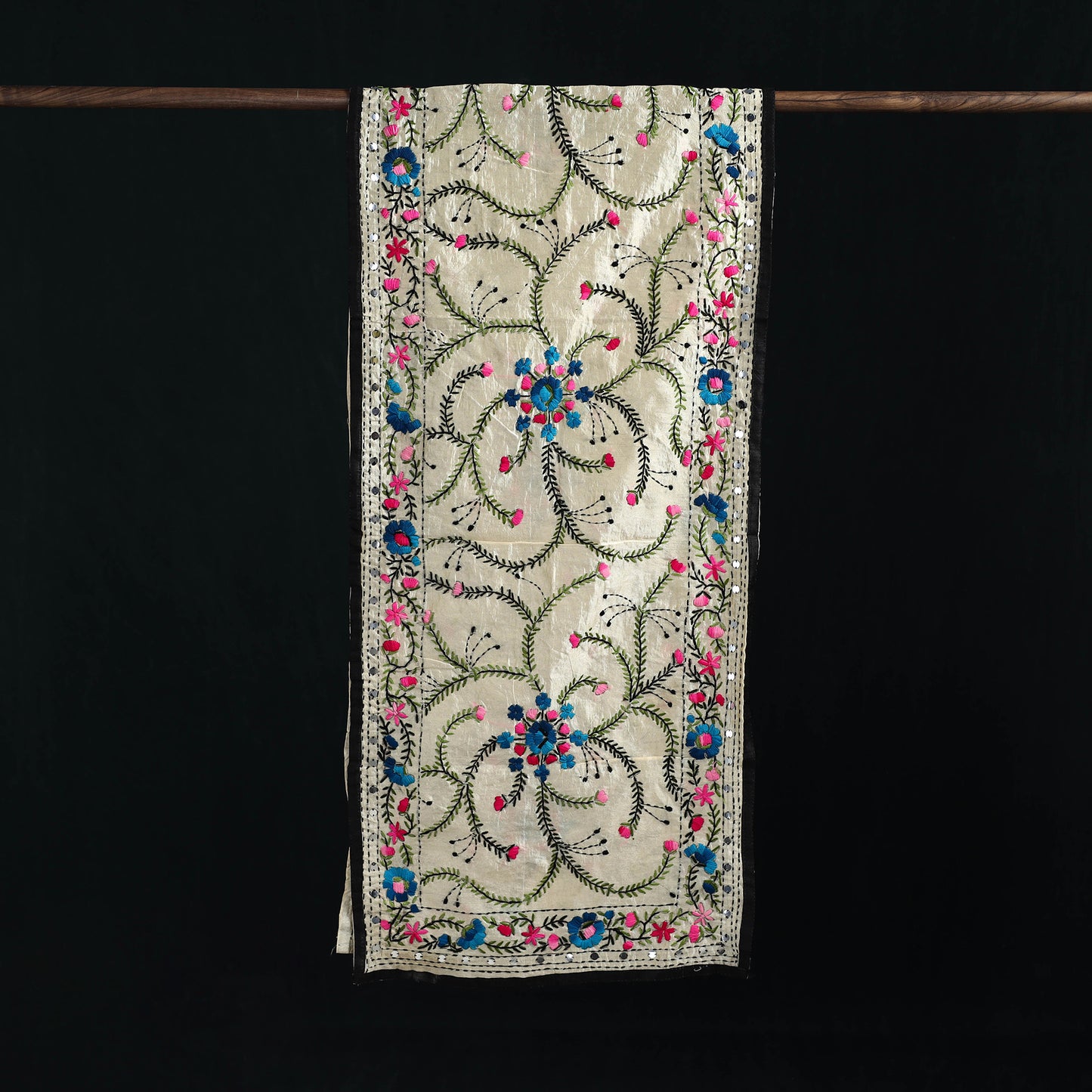 Ranihati Chanderi Silk Hand Embroidered Stole 113