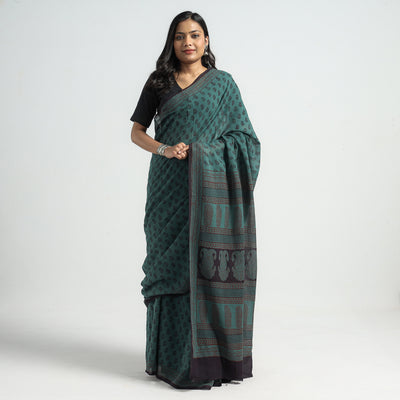 block printed saree