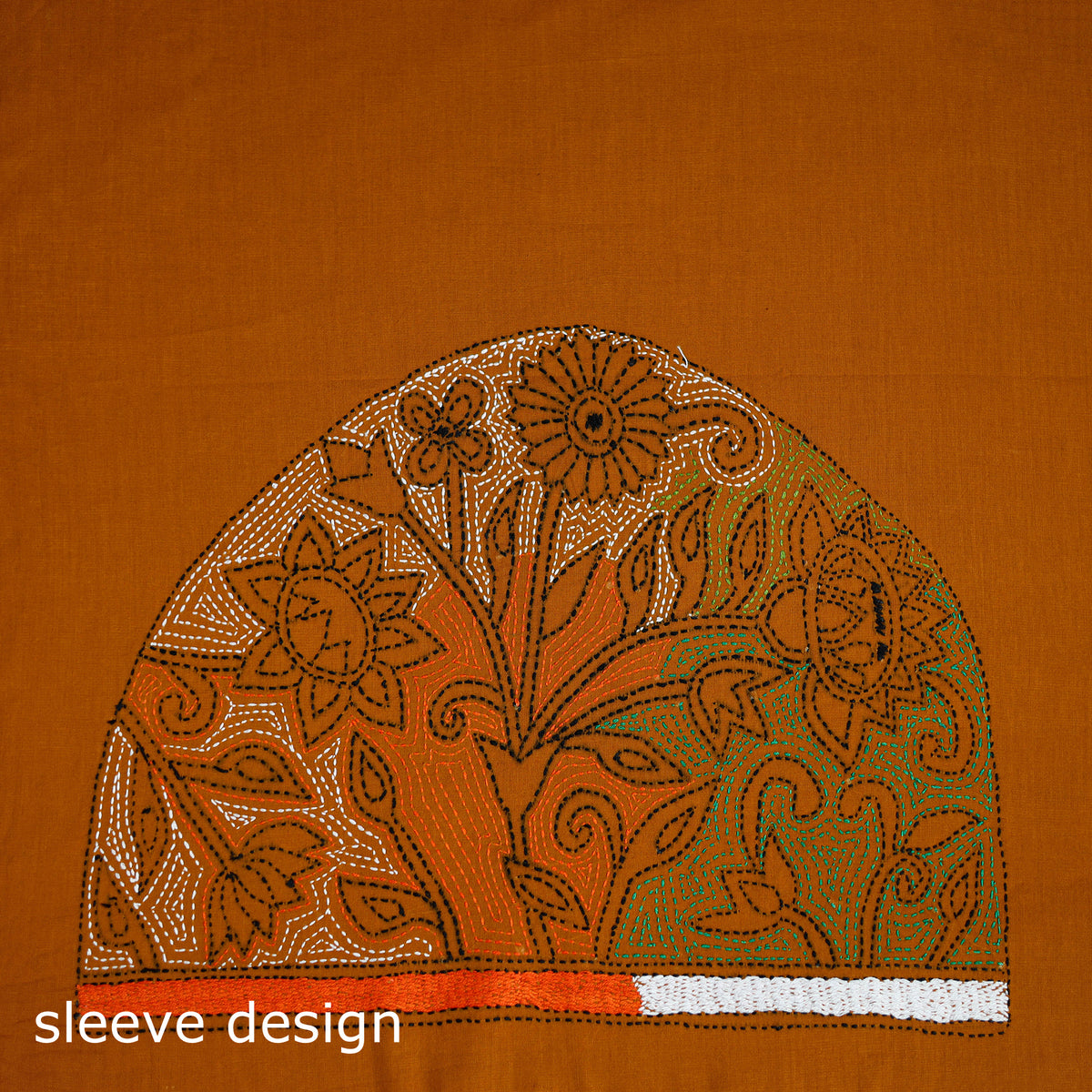 Bengal Kantha Hand Embroidered Cotton Blouse Piece 108