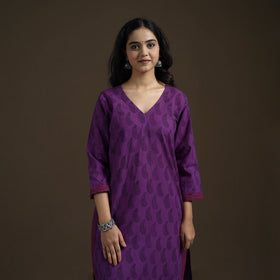 Natural Dyed Hand Block Bagh Print Cotton Suit Set with Dupatta for Women 32