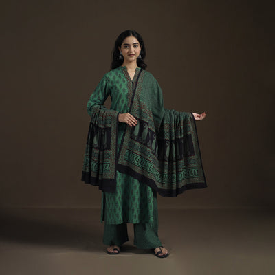Natural Dyed Hand Block Bagh Print Cotton Suit Set with Dupatta for Women 24