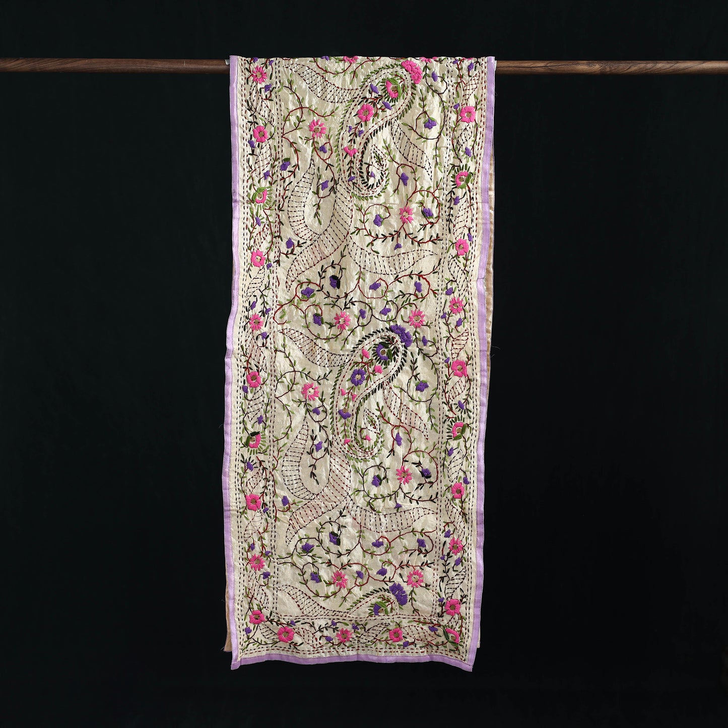Ranihati Chanderi Silk Hand Embroidered Stole 111