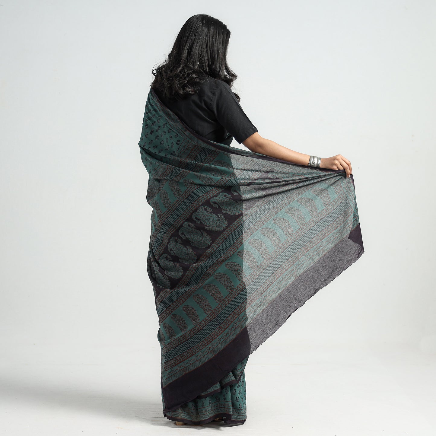 block printed saree