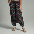 Green - bagru cotton elasticated harem pant 05 - handcrafted