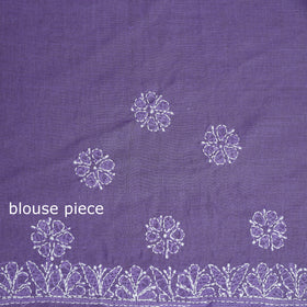 Hand Embroidered Terivoile Cotton Lucknowi Chikankari Saree 07
