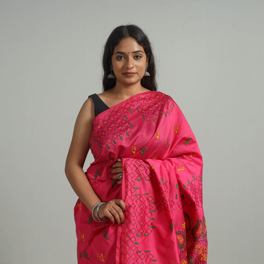 Kantha Embroidery Saree 