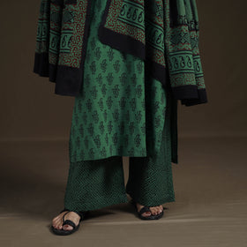 Natural Dyed Hand Block Bagh Print Cotton Suit Set with Dupatta for Women 24