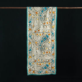 Beige - Ranihati Chanderi Silk Hand Embroidered Stole 108