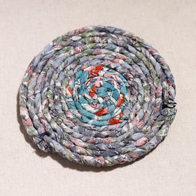  Upcycled Fabric Hand Braided Coaster 