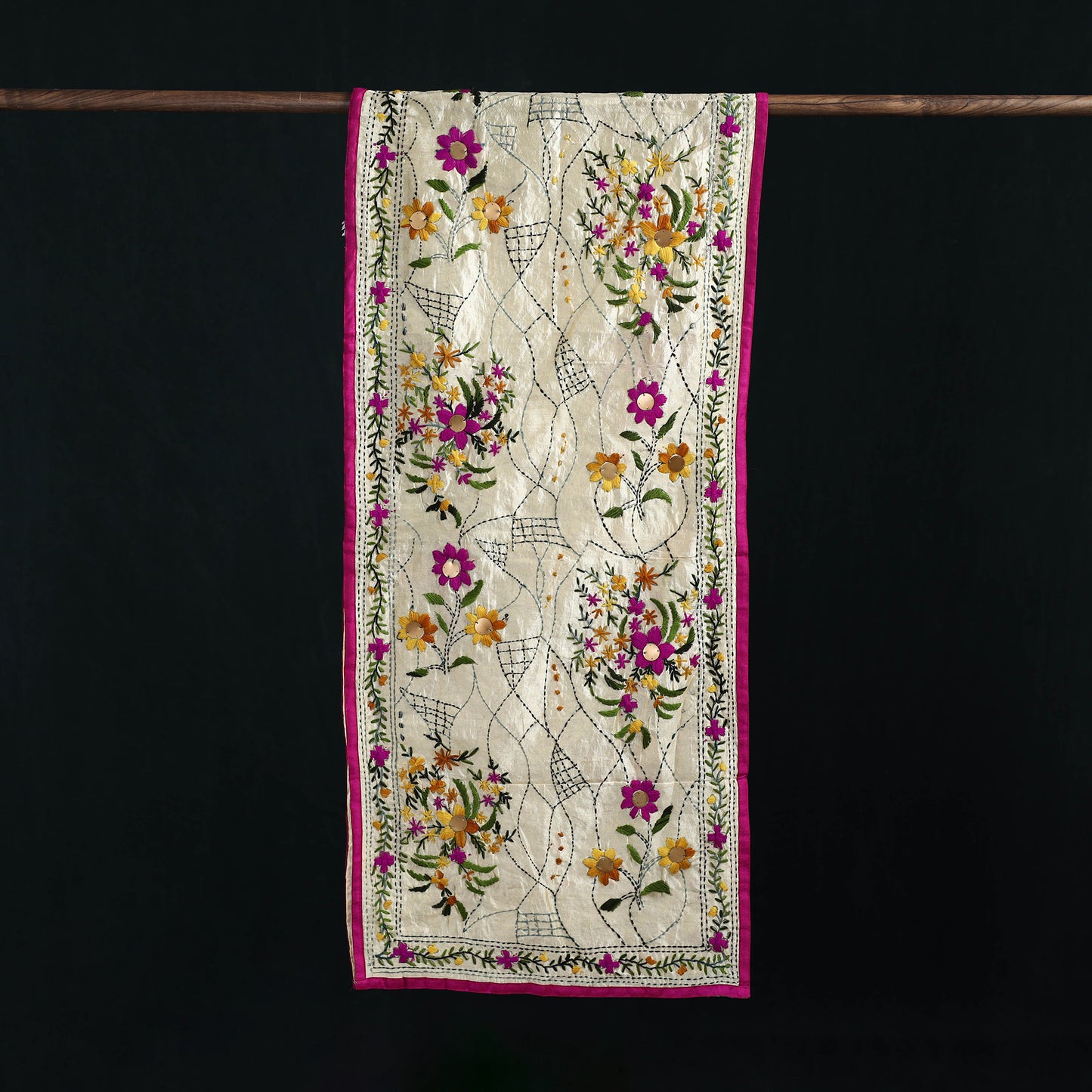 Ranihati Chanderi Silk Hand Embroidered Stole 107