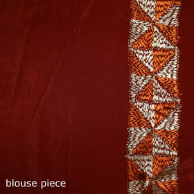 Chinon Silk Hand Embroidery Phulkari Saree 06