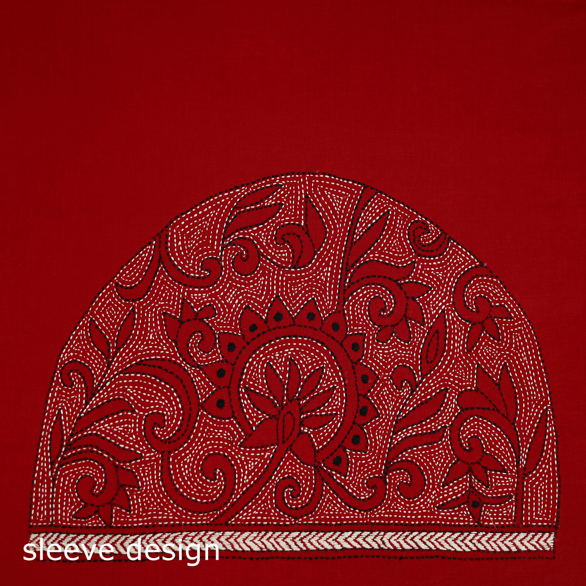 Bengal Kantha Hand Embroidered Cotton Blouse Piece 105