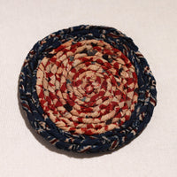 Upcycled Fabric Hand Braided Coaster 57