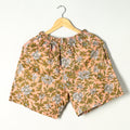Peach - sanganeri printed cotton unisex boxer/shorts