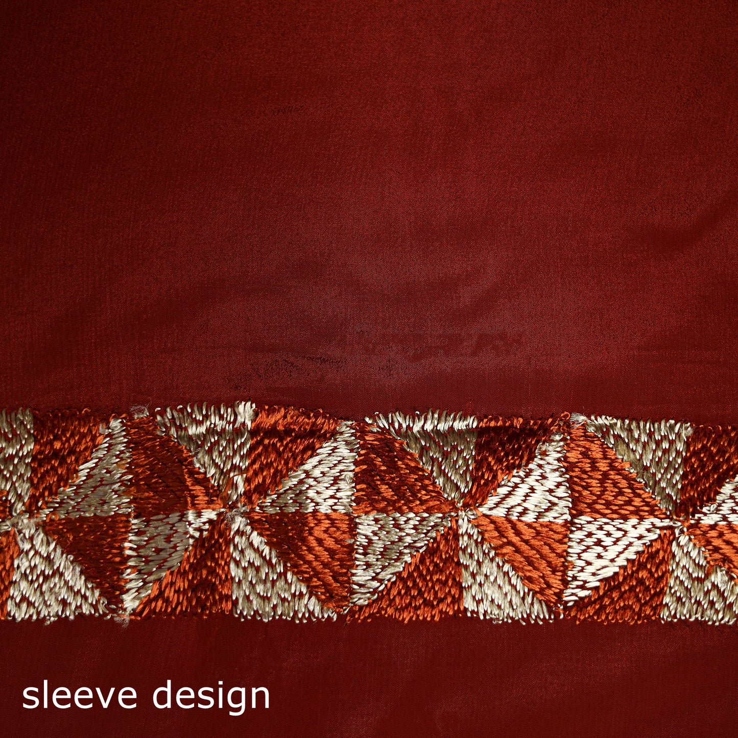 Chinon Silk Hand Embroidery Phulkari Saree 06