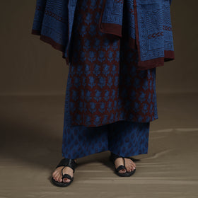 Natural Dyed Hand Block Bagh Print Cotton Suit Set with Dupatta for Women 28