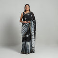 Black Elegant Tie & Dye Shibori Silk Saree Online in India